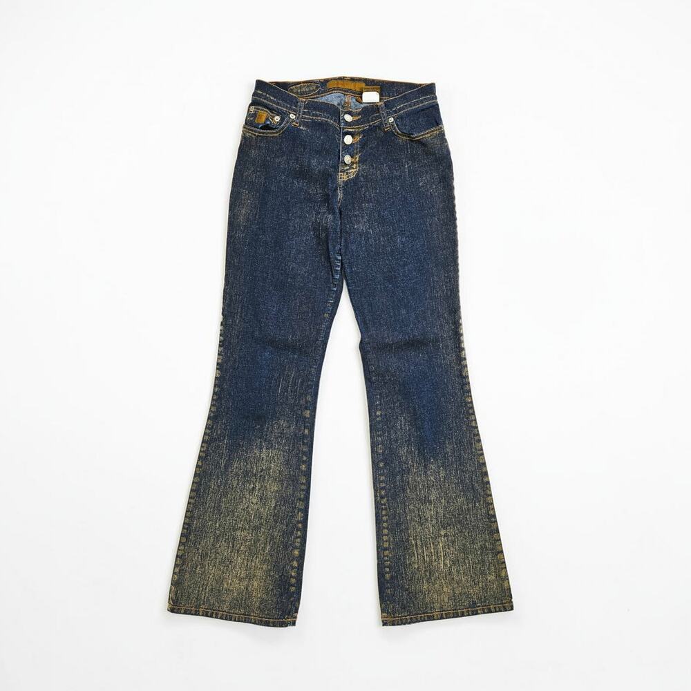 Y2k Vtg Flared Jeans Subversive Bongo Mid Rise - Size 28